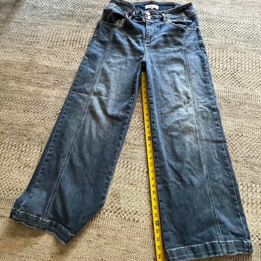 Funky seamed wide legged 1XL jeans boho folklore pennyLane
